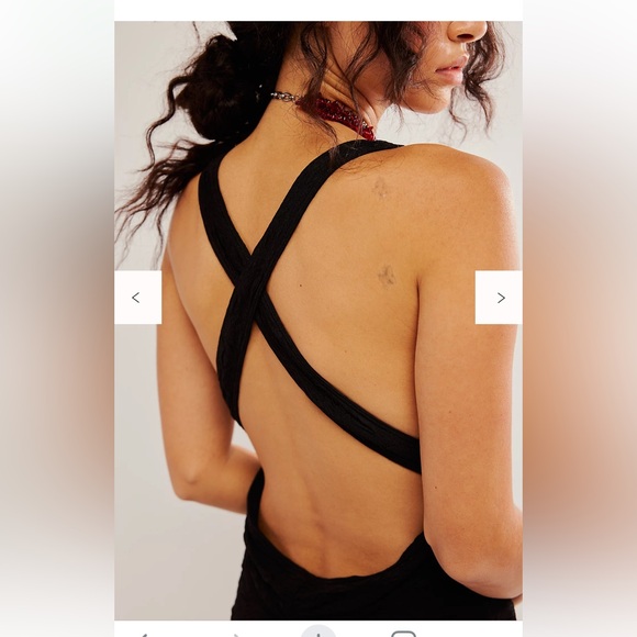 Free People Elegant Black Crisscross Mini Dress - Picture 4 of 8